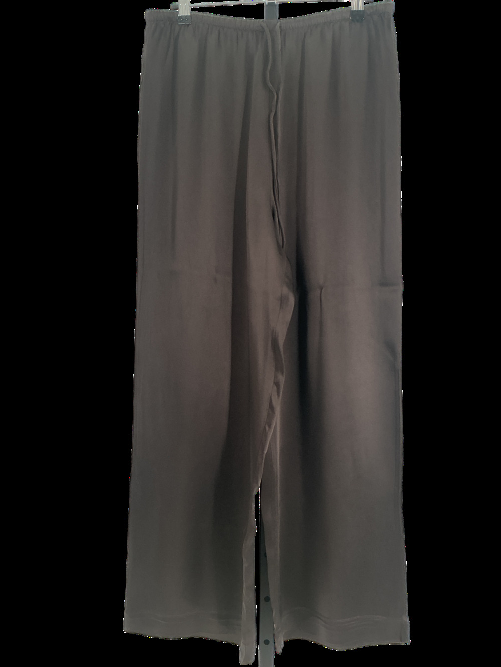 & Other Stories Satin Relaxed Wide Leg Drawstring Trousers Brown Size 10